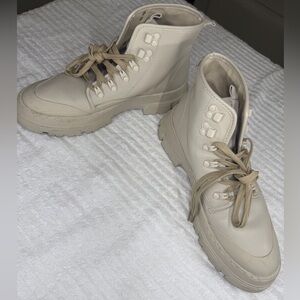 ZARA CHUNKY LEATHER LACE UP BOOT